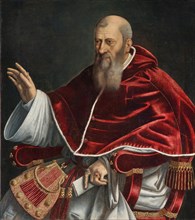 Portrait of Pope Julius III (1478-1555). Creator: Siciolante da Sermoneta, Girolamo (1521-c. 1580).