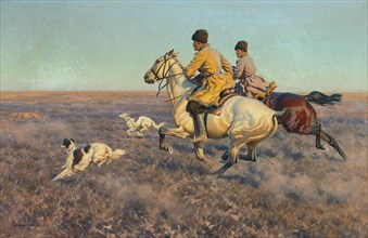 Hunting in the steppe, 1932. Creator: Ungewitter, Hugo (1869-1944).