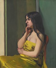 Torse à l'étoffe jaune, 1913. Creator: Vallotton, Felix Edouard (1865-1925).