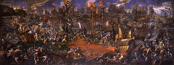 The Battle of Lepanto on 7 October 1571, 1595-1605. Creator: Vicentino, Andrea (c. 1542-1617).