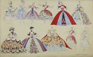 Costume design for the ballet "Cinderella" by Sergei Prokofiev, 1945. Creator: Williams, Pyotr Vladimirovich (1902-1947).