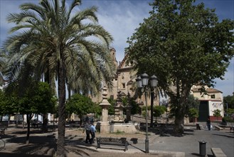 The square in front of the parish church of Santa Maria de Gracia, Cordoba, Spain, 2023. Creator: Ethel Davies.