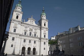 Cathedral of Saints Rupert and Vergilius in the Square, Salzburg, Austria, 2022. Creator: Ethel Davies.