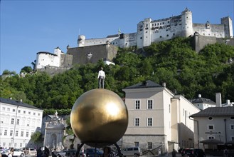 The Golden Ball of the Sphaera, at the base of the Festung Hohensalzburg, Salzburg, Austria, 2022. Creator: Ethel Davies.