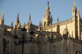 Roof detail of the Cathedral of Seville which contains the tomb of Christopher Colombus, Spain, 2023 Creator: Ethel Davies.