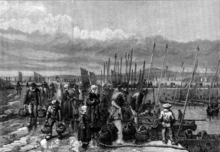 Sardine fishery on the coast of Brittany, 1871. Creator: Unknown.