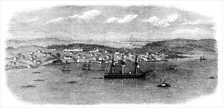 Regatta at Halifax, Nova Scotia: the boats returning to Halifax, past Dartmouth, 1871. Creator: Unknown.