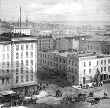 The Great Fire at Chicago: view from the dome of the City Hall, 1871. Creator: Unknown.