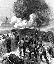 Siege operations at Chatham: explosion of a mine, 1871. Creator: Unknown.