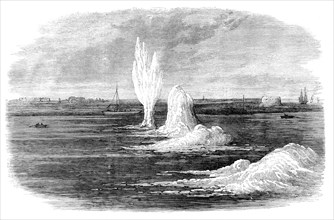 Chatham Siege Operations: explosion of mines under the Medway, 1871. Creator: Unknown.