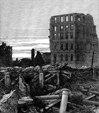 The Ruins of Chicago: the First National Bank, 1871. Creator: Unknown.