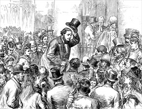 The Tichborne Trial resumed: arrival of the claimant, 1871. Creator: Unknown.