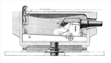 Section of Captain Scott's turret gun-carriage in the Glatton, 1871. Creator: Unknown.