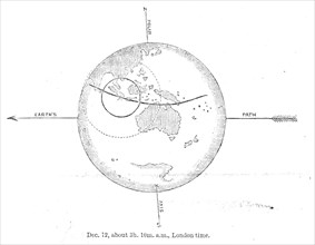 The Total Solar Eclipse of Dec. 12: central eclipse, now in south of Sumatra, 1871. Creator: Unknown.