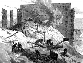 The Great Fire at Rotherhithe, 1871. Creator: Unknown.