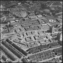 New residential housing under construction around Carlton Place, Leeds, 1974. Creator: Aerofilms.