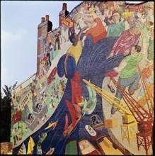 People's River Mural, Creek Road, Greenwich, Greater London Authority, 1975-1985. Creator: Leonard Robin Mattock.