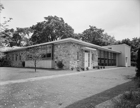 New Canaan Public Library, New Canaan, Connecticut, 1953. Creator: Gottscho-Schleisner, Inc.