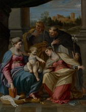 Madonna and Child with Saints Lucy, Dominic, and Louis of France, about 1596-1598. Creator: Annibale Carracci.