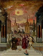 Dionysius the Areopagite Converting the Pagan Philosophers, 1570s. Creator: Antoine Caron.