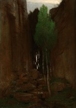 Spring in a Narrow Gorge (Quell in einer Felsschluct), 1881. Creator: Arnold Bocklin.