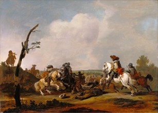 Battle Scene, about 1651-1652. Creator: Johannes Lingelbach.