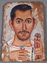 Mummy Portrait of a Bearded Man, A.D. 220-250. Creator: Brooklyn Painter.