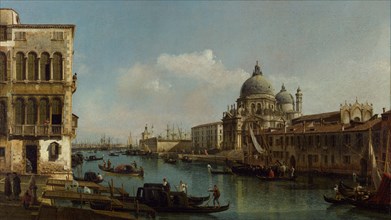 View of the Grand Canal: Santa Maria della Salute and the Dogana from Campo Santa..., about 1743. Creator: Bernardo Bellotto.