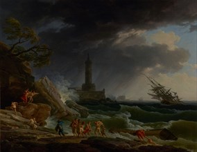 A Storm on a Mediterranean Coast, 1767. Creator: Claude-Joseph Vernet.