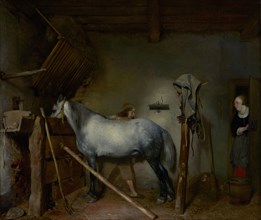 Horse Stable, about 1654. Creator: Gerard Terborch II.