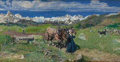 Spring in the Alps, 1897. Creator: Giovanni Segantini.