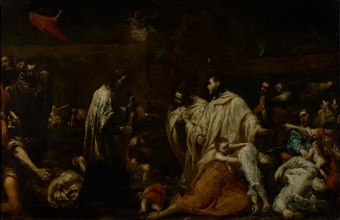 Blessed Bernard Tolomei Interceding for the Cessation of the Plague in Siena, about 1735. Creator: Giuseppe Maria Crespi.