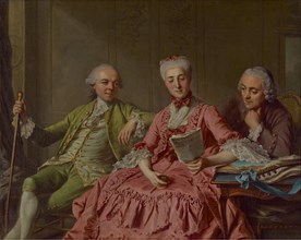 Presumed Portrait of the Duc de Choiseul and Two Companions, about 1775. Creator: Jacques Wilbaut.