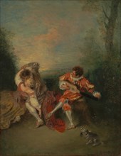 La Surprise, about 1718-1719. Creator: Jean-Antoine Watteau.