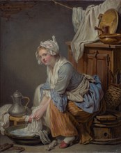 The Laundress (La Blanchisseuse), 1761. Creator: Jean-Baptiste Greuze.