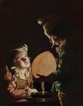 Two Boys with a Bladder, 1767. Creator: Joseph Wright of Derby.