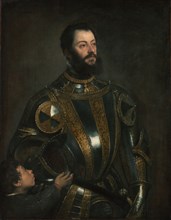 Portrait of Alfonso d'Avalos, Marchese del Vasto, in Armor with a Page, probably Jan-Feb 1533. Creator: Titian.