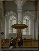 Interior of the Laurenskerk at Rotterdam, 1662. Creators: Unknown, Anthonie De Lorme, Ludolf de Jongh.