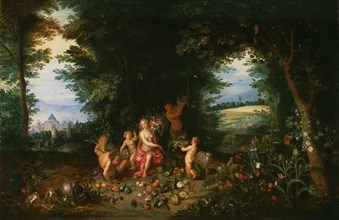 Landscape with Ceres (Allegory of Earth), 1630s. Creators: Hendrick van Balen, Jan Brueghel the younger.