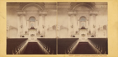 Evangelical Luthern Church of St John. Race street between Fifth and Sixth streets...March 1861. Creator: A.M. McAllister & Brother.