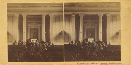 Tabernacle Baptist Church, Chestnut Street, West of Eighteen Street, Philadelphia., May 1861. Creators: A.M. McAllister & Brother, John Moran.