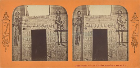 Grande Porte du 1er Pylone Dans l'Ile de Philae, 1860s. Creator: Adolphe Block.