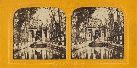 Fontaine de Medicis, Paris, 1860s. Creator: Adolphe Block.