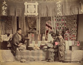 Cloth Store, 1870s-1890s. Creator: Kusakabe Kimbei.