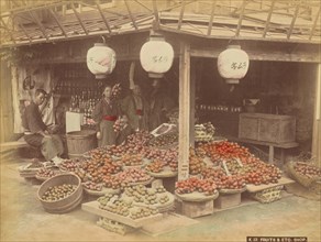 Fruits and Etc. Shop, 1870s-1890s. Creator: Kusakabe Kimbei.