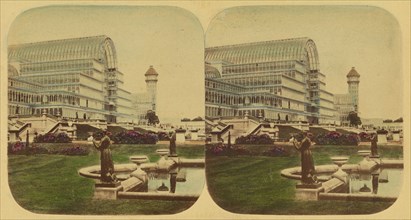 Crystal Palace - Exterior of the Palace, from the Grand Terraces, 1850s. Creator: London Stereoscopic & Photographic Co.