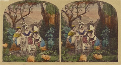 Women at pond, about 1865. Creator: London Stereoscopic & Photographic Co.