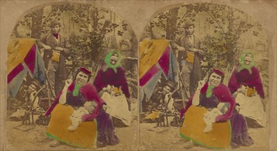 The Gipsy Camp. "A Gipsy's life is the life for me", about 1860. Creator: London Stereoscopic & Photographic Co.