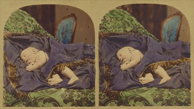 Baby sleeping, about 1860. Creator: London Stereoscopic & Photographic Co.