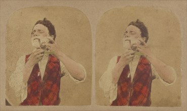 Man shaving, about 1860. Creator: Thomas Sutton.